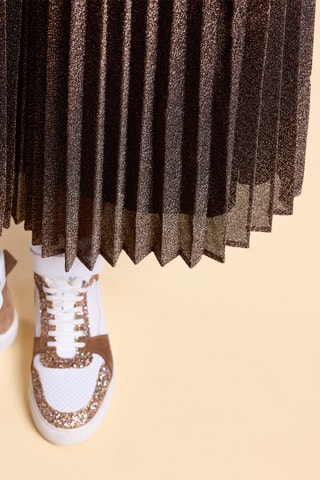 Saia plissada - Castanho