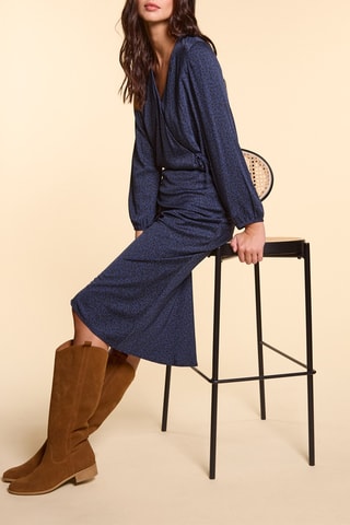 Saia comprida - Azul-marinho