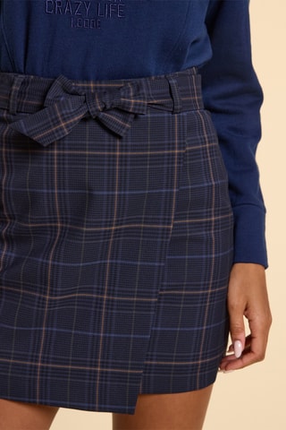 Saia traçada - Azul-marinho