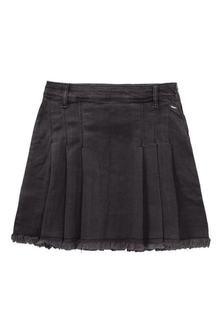 Saia plissada de ganga - Preto