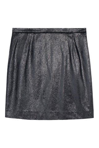 Saia midi em veludo - Prateado