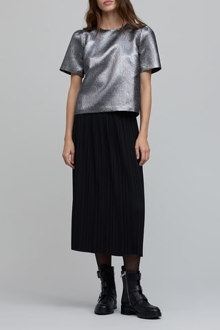 Saia plissada - Preto