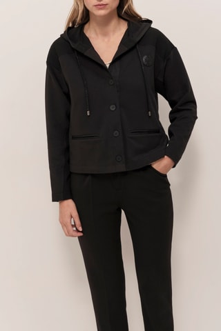 Casaco de malha com capuz - Preto - One Step