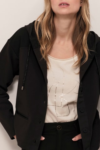 Casaco de malha com capuz - Preto - One Step