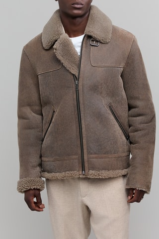 Casaco em couro - Bege ­mesclado - IKKS 