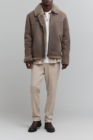 Casaco em couro - Bege ­mesclado - IKKS 