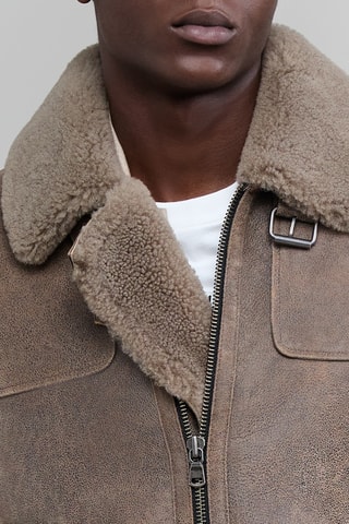 Casaco em couro - Bege ­mesclado - IKKS 