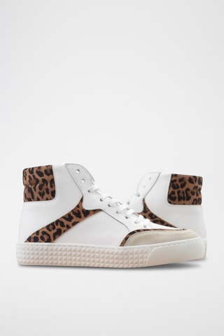 Sapatilhas subidas em couro - Branco - I.Code