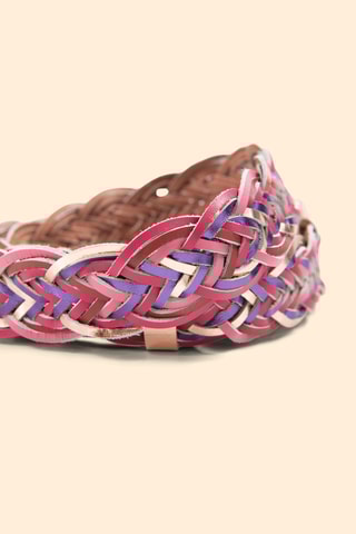 Cinto em couro - Rosa e violeta - I.Code