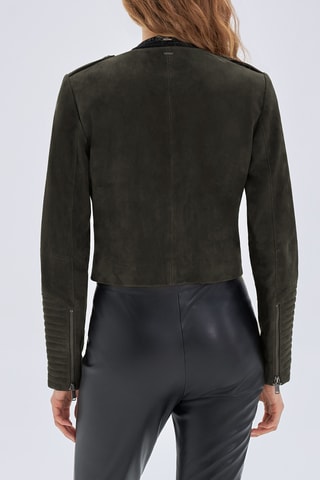 Casaco em couro de cabra - Verde-escuro - IKKS 