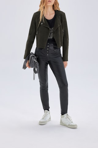 Casaco em couro de cabra - Verde-escuro - IKKS 