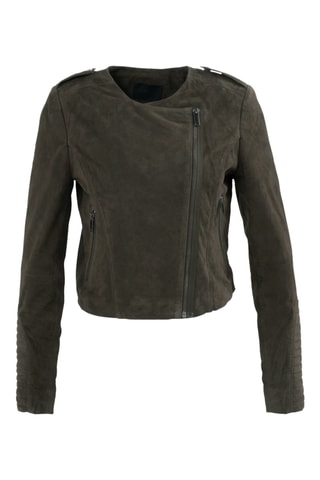 Casaco em couro de cabra - Verde-escuro - IKKS 