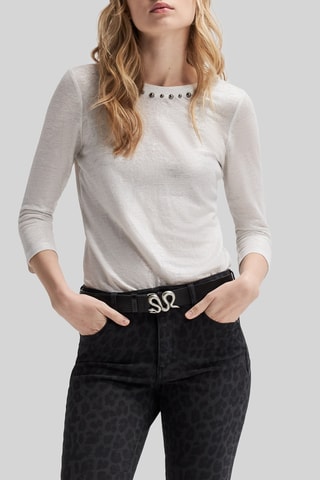 Top em linho - Esbranquiçado - IKKS 