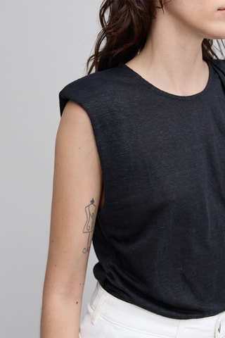 Top em linho - Preto - IKKS 