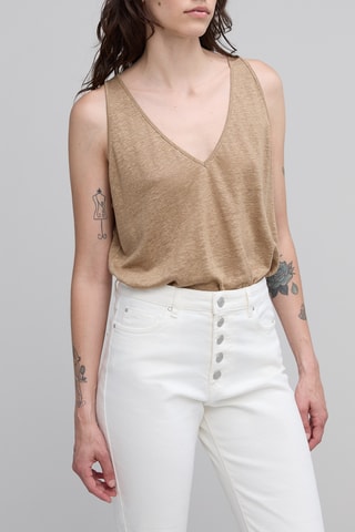 Top em linho - Bege - IKKS 