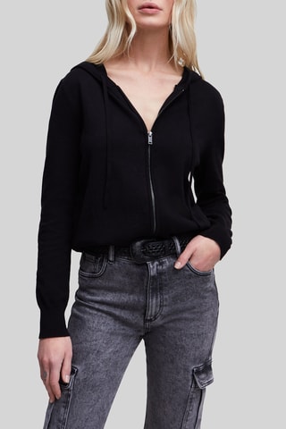 Casaco de malha com capuz - Preto - IKKS 