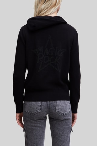 Casaco de malha com capuz - Preto - IKKS 