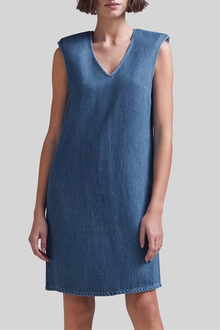 Vestido direito de ganga - Azul - IKKS 