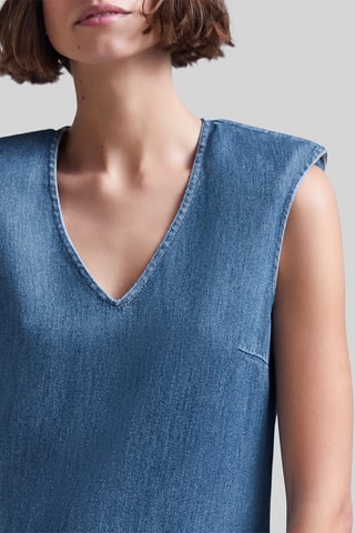 Vestido direito de ganga - Azul - IKKS 