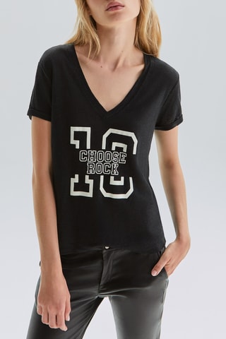 T-shirt em linho - Preto - IKKS 