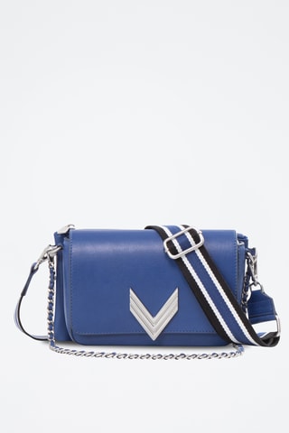 Mala de ombro em couro - Azul - IKKS 