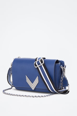 Mala de ombro em couro - Azul - IKKS 