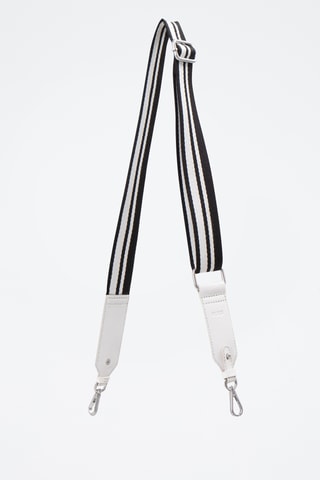 Alça de tiracolo em couro - Branco e preto - IKKS 