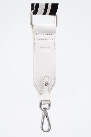 Alça de tiracolo em couro - Branco e preto - IKKS 