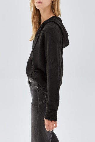 Casaco de malha com capuz - Preto - IKKS 