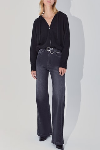 Casaco de malha com capuz - Preto - IKKS 