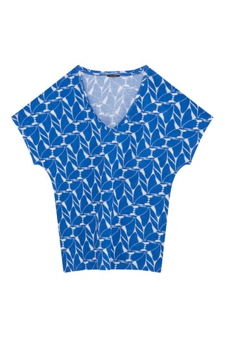 Top em linho - Azul-real - One Step