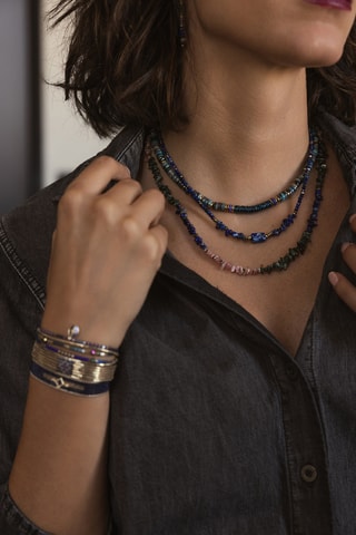 Collier - Rhodonites, lapis lazuli et séraphinites