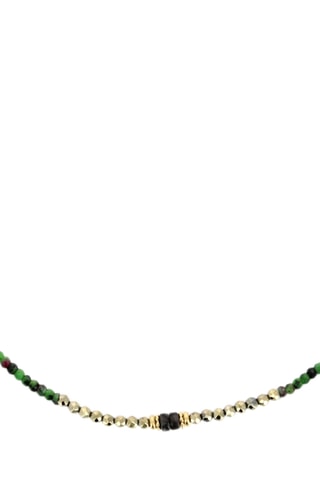 Collier - Rubis zoïsites, labradorites et hématites