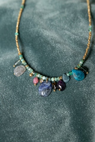 Collier Leila - Hématites et turquoises africaines