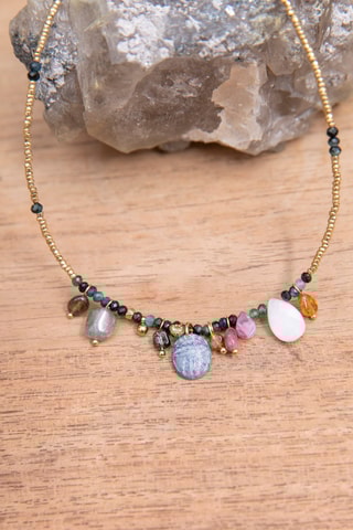 Collier Leila - Hématites et tourmalines