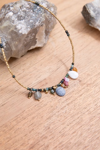 Collier Leila - Hématites et tourmalines