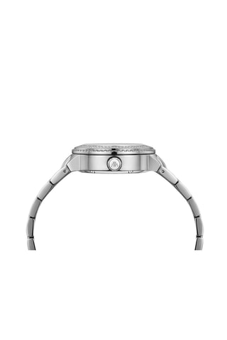 Reloj automático de acero, diamantes y circones