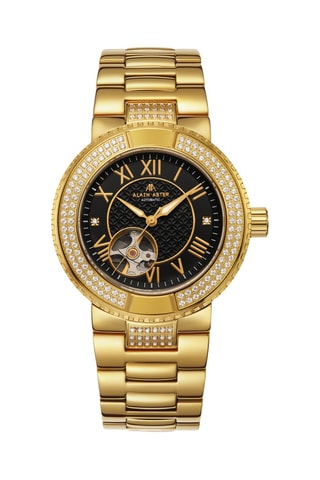 Reloj automático de acero, diamantes y circones