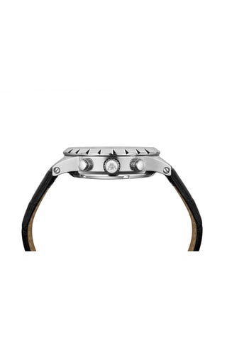 Reloj automático de piel - Negro y plateado