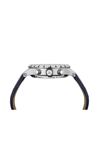 Reloj automático de piel - Azul y plateado