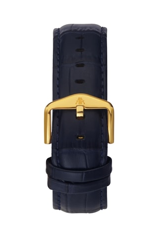 Reloj automático de piel - Azul y dorado