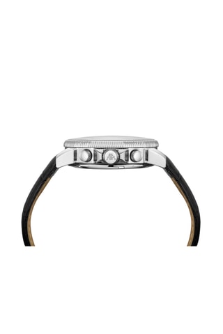 Reloj automático de piel - Negro y plateado