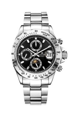 Reloj automático de acero - Taquímetro - Plateado