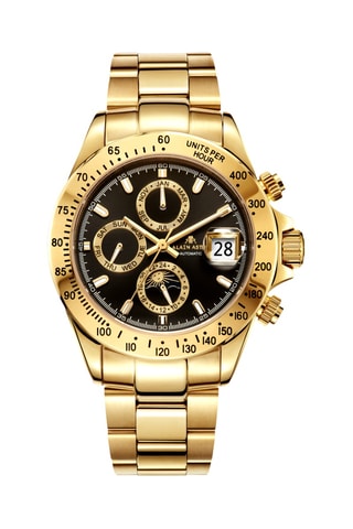 Reloj automático de acero - Taquímetro - Dorado