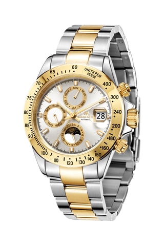 Reloj automático de acero - Taquímetro - Plateado y dorado