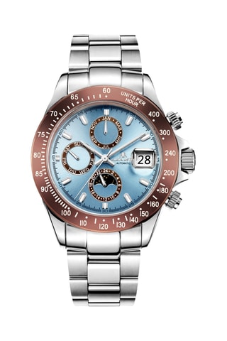 Reloj automático de acero - Taquímetro - Plateado y cobrizo