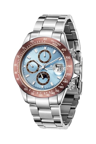 Reloj automático de acero - Taquímetro - Plateado y cobrizo