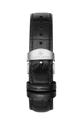 Reloj automático de piel - Taquímetro - Negro y plateado