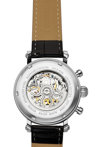 Reloj automático de piel - Negro y plateado