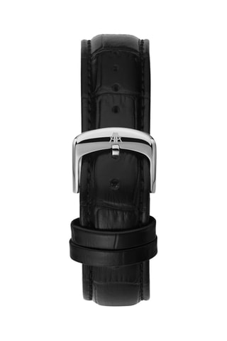 Reloj automático de piel - Negro y plateado